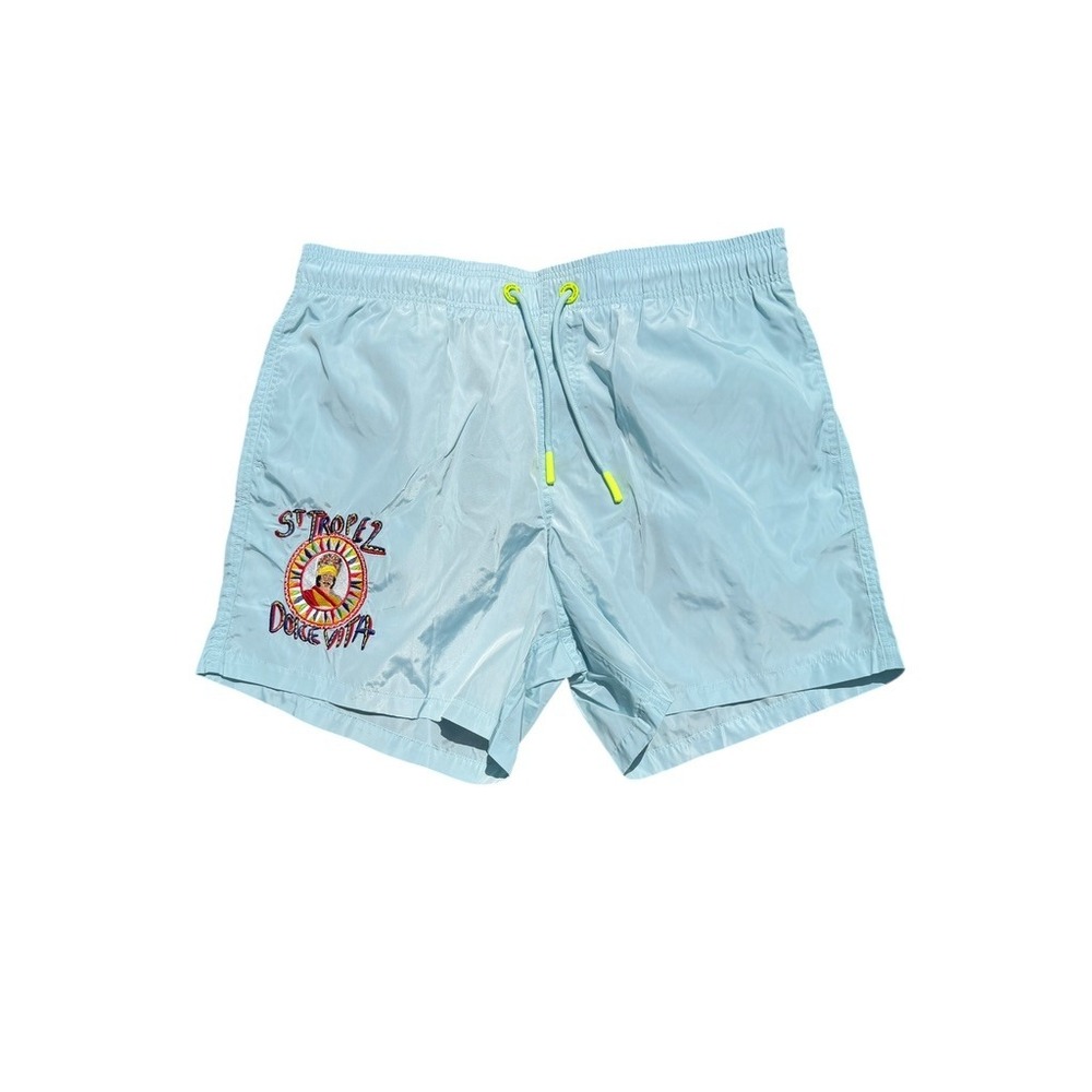 Bain de Mer St Tropez Dolce Vita Swim Trunks Sky Blue Mens XXL New